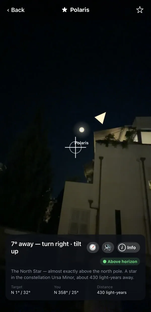 Guide arrow to Polaris